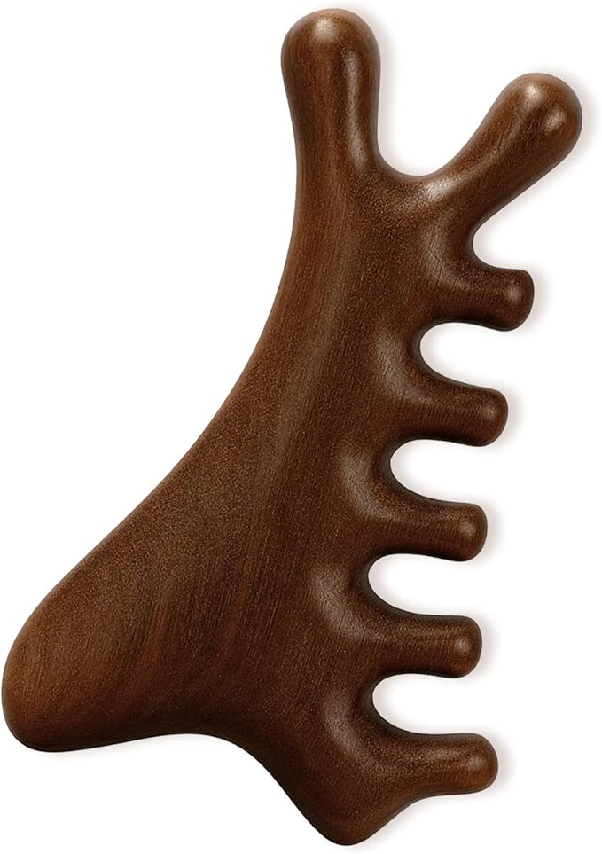 Brvlsoc Natural Sandalwood Gua Sha Tool – 4-in-1 Face & Body Massager for Lymphatic Drainage, Jawline Lift, Nose Sculpting...