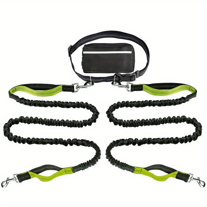 Reflective Pet Running Leash Waist Pack Set