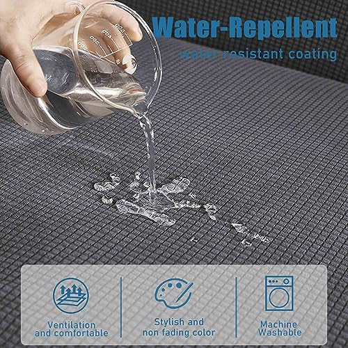 NC HOME Water-Repellent Sofa Cushion Covers Jacquard High Stretch Fabric Furniture Protector for Living Room, Washable Sof...