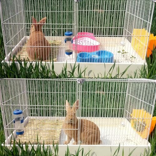 PINVNBY Natural Grass Mat for Rabbits,2 Pack Rabbit Hay Mats,100% Handwoven Hay Chewable Bedding & Cooling Mat for Bunny G...