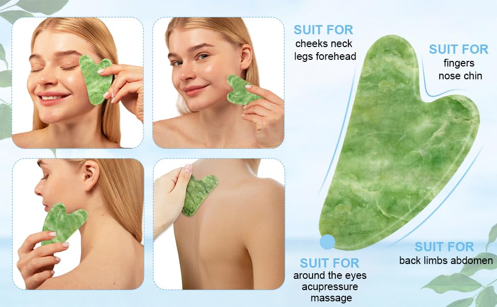 Sbnnfikeb Gua Sha Facial Tools, Guasha Tool for Face, Jade Face Roller,Self Care Gift for Women and Men