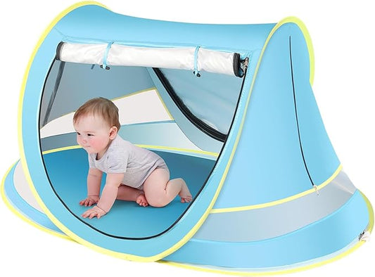 Baby Beach Tent, Pop Up Toddler Travel Bed for Boys or Girls, Sun Shade for Toddler Camping, Infant Portable Sun Shade, Su...
