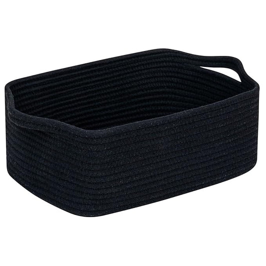 CubesLand Cute and Durable Small Cotton Rope Basket for Organizing, Woven Closet Storage Bin,Shelves Closet Storage Baske...