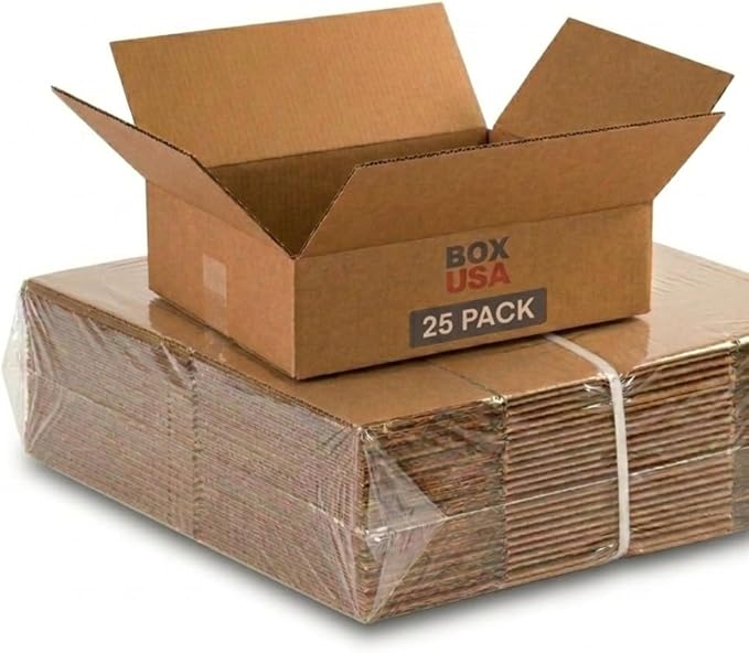 BOX USA Shipping Boxes Medium 12"L x 9"W x 4"H 25-Pack - Corrugated Cardboard Box for Moving, Mailing, Packing, Packaging ...