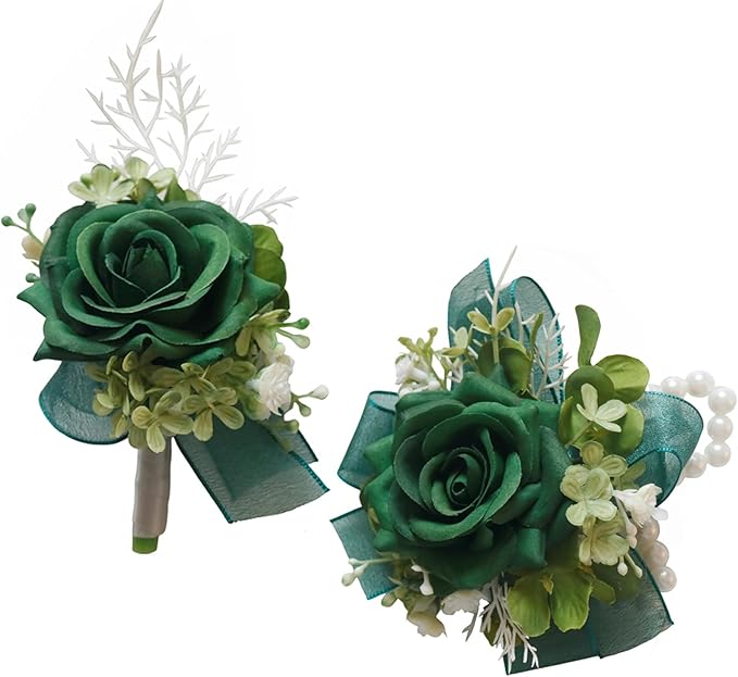 MAFELOE Corsage and Boutonniere Set for Wedding Prom Party Homecoming Celebration Artificial Flower Accessories Suit Decor...