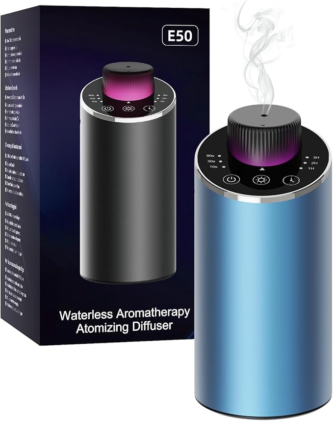 Waterless Essential Oil Diffuser Aromatherapy Scent Diffusers for Home Large Room, Bedroom, Car, Office, Desk, Battery Ope...