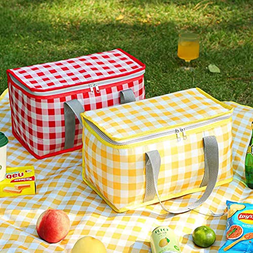 Insulated Picnic Cooler Bag - Zippered Top, Keeps Hot or Cold - Perfect for Picnics, Beach, Food Delivery & Outdoor (13.8x...
