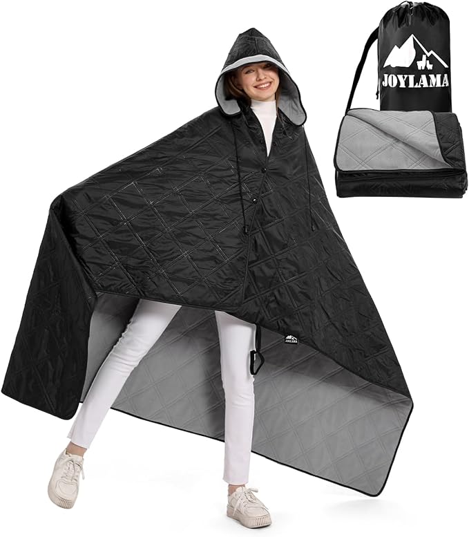 JOYLAMA Outdoor Camping Blanket, Fleece Waterproof Stadium Blanket with Portable Bag, Lightweight for Cold Weather, Sport...