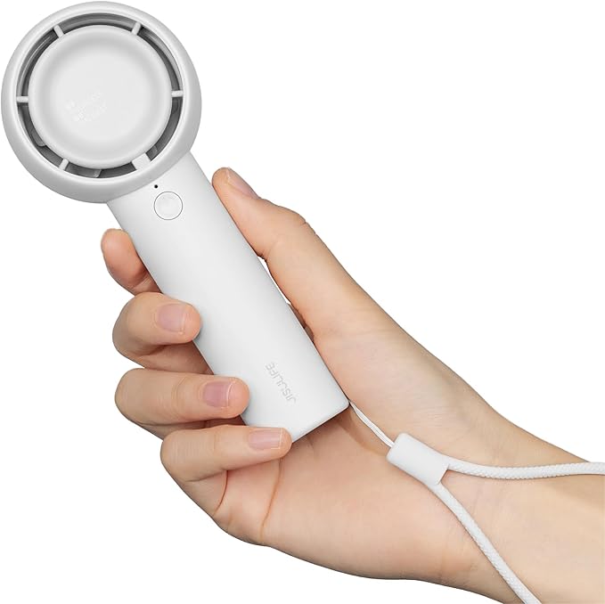 JISULIFE Mini Portable Fan-Bladeless Safe Design, Powerful Turbo Handheld Fan with 5 Speeds, 16Hrs Max Cooling Time，USB Re...