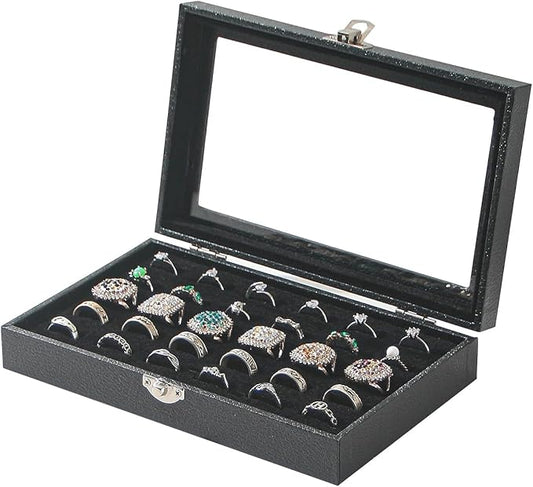 Kanwoder Ring Organizer Box for Jewelry,Rings Cufflinks Storage Case,Small Jewelry Box for Travel, Pretty Gifts for Girls,...