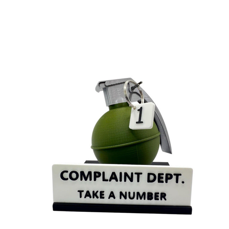 Complaint Department Grenade Desk Sign