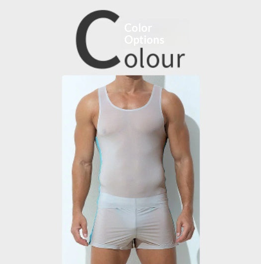 Men's Ice Silk Sports Vest Sexy Camisole Summer Quick-Drying Fitness Apparel