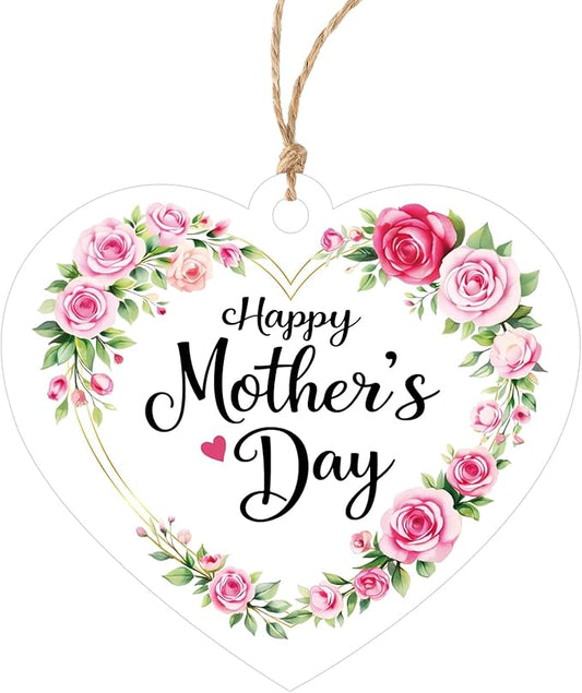 Alynta Happy Mothers Day Gift Tags with String 50Pcs Mothers Day Rose Tags Heart Floral Personalized Paper Tag for Gift Wr...