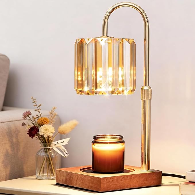 Yuichoy Candle Warmer Lamp with Timer, Dimmable Electric Candles Wamer Adjustable Height, Gifts for Women Mom, Glass Moder...