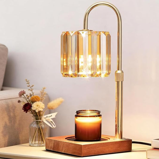 Yuichoy Candle Warmer Lamp with Timer, Dimmable Electric Candles Wamer Adjustable Height, Gifts for Women Mom, Glass Moder...