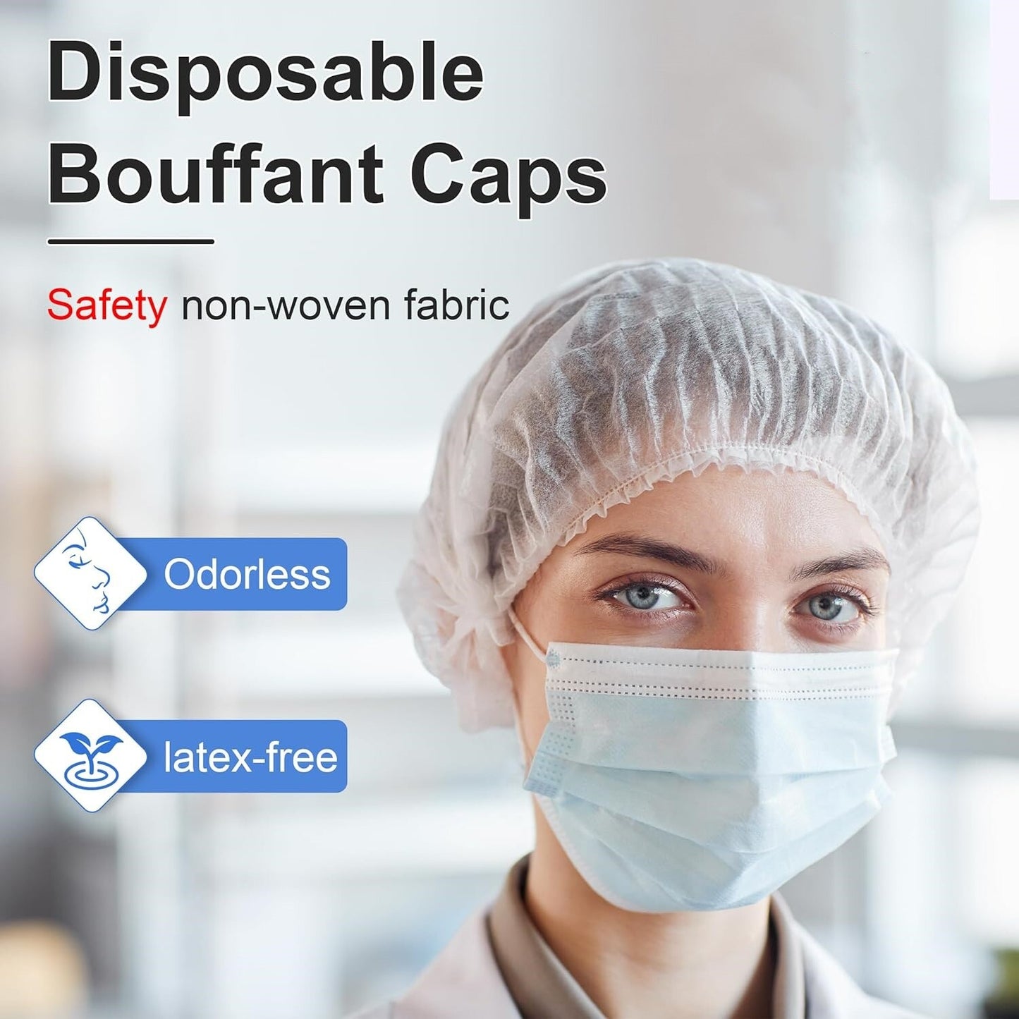 10 0 0Pcs Disposable Head Cover Hair Net White Elastic Hair Cap For Beauty Salon