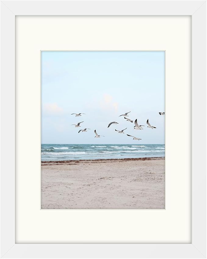 Frametory, 11x14 Frames Display 8x10 Picture with Mat or 11x14 Photo Without Mat, Shatter-Resistant Glass, Pre-Installed W...