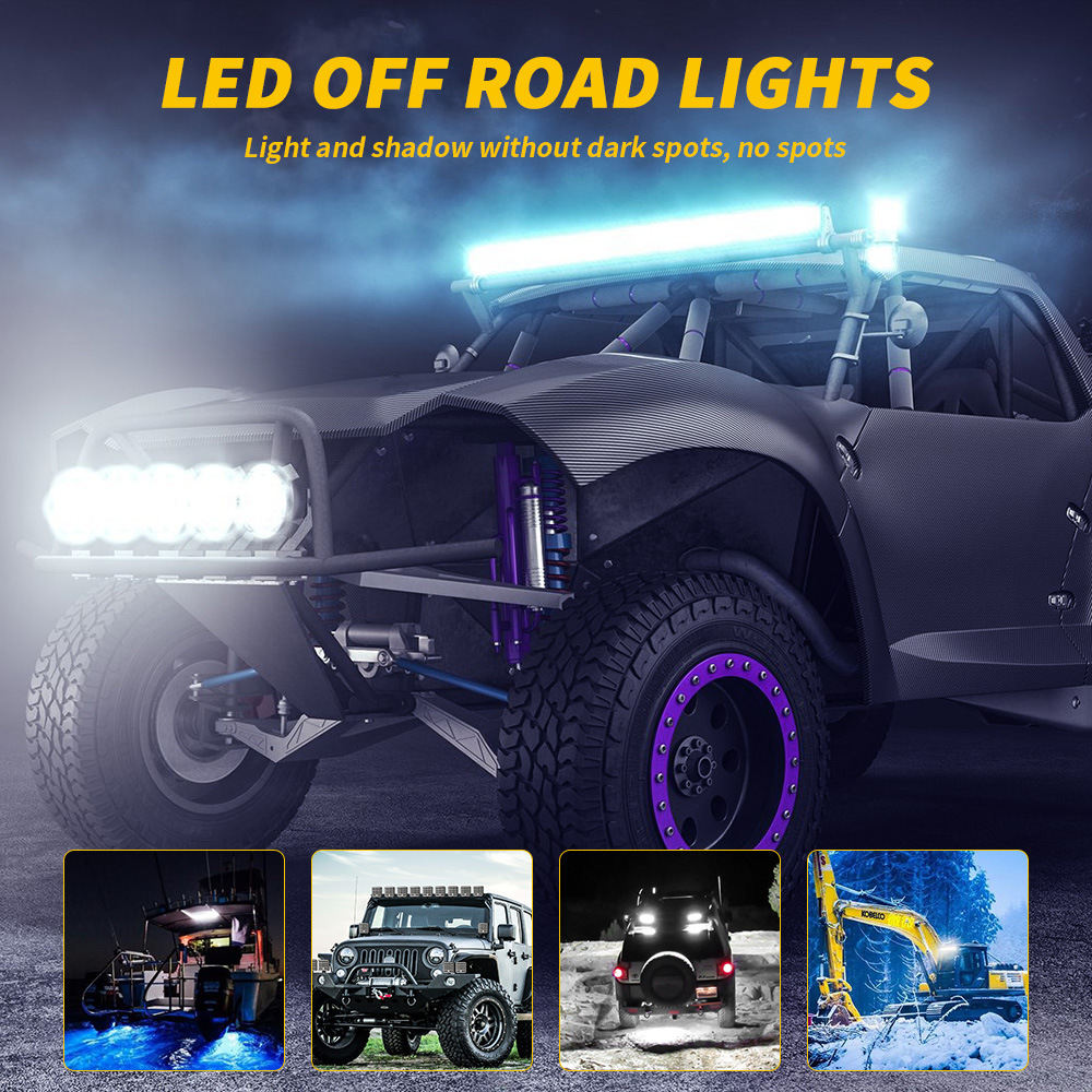 Automotive LED Work Light, 2.5-inch Round Square Forklift Light, Spotlight Engineering, Agricultural Machinery Auxiliary Lighting