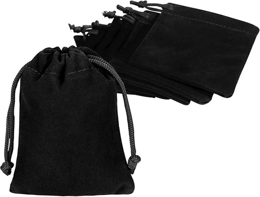 Shintop 10pcs Velvet Drawstring Bags Wedding Gift Bags Velvet Cloth Jewelry Pouches (Black)
