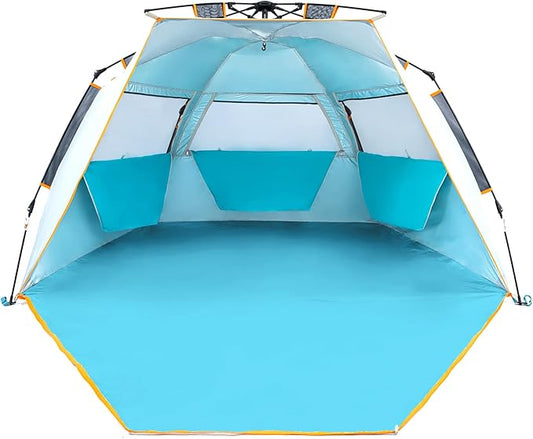 Wolfwise Instant Beach Tent Sun Shelter with Zippered Extendable Porch for Privacy, Portable with Carrying Bag, Easy Setup...