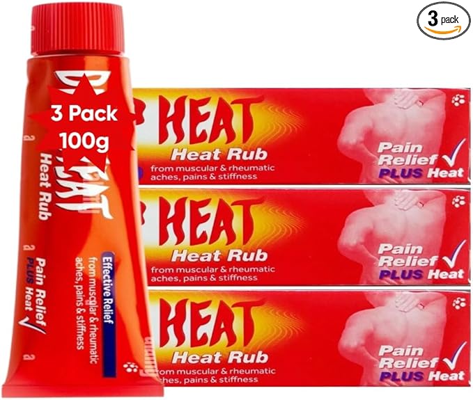 3 Pack - Heat Pain Relief Rub Relief from Muscle Massage Lotion 100g