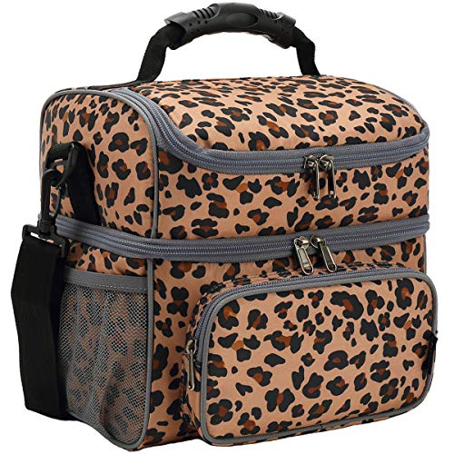 FlowFly Double Layer Cooler Insulated Lunch Bag Adult Lunch Box Large Tote Bag for Men, Women, With Adjustable Strap,Front...