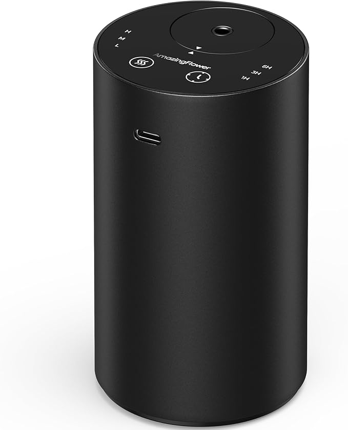 Waterless Essential Oil Diffuser, Rechargeable Scent Diffusers with 3 Mist Levels & Timers, Portable Aromatherapy Diffuser...