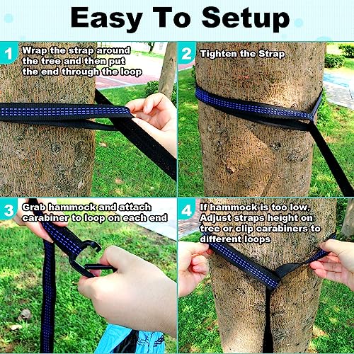 SZHLUX Camping Hammock Double & Single Portable Hammocks with 2 Tree Straps and Attached Carry Bag,Great for Outdoor,Indoo...