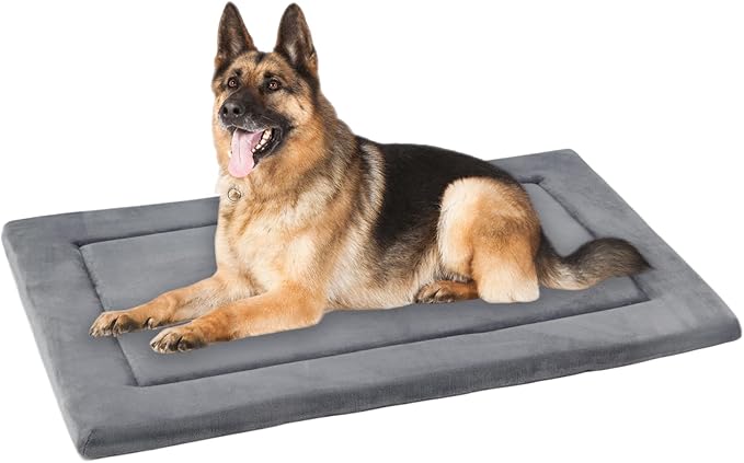 KHONSU PET Dog Bed Mat for Crate 1.1in Slim Cooling Pad Reversible Flannel & Waterproof Canva for XXXL Dogs up to 130 lbs,...