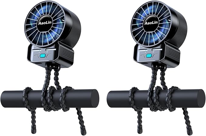 2 Pack Multifunctional Portable Stroller Fan 4 Speed 6600rpm High Speed Usb Rechargeable Personal Mini Handheld Fan Extend...