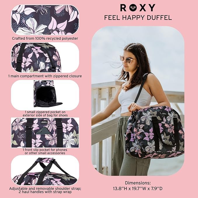 Roxy Duffel Bag | Travel | Work | Gym | Fitness | Beach | Everyday Carry | Recycled Materials