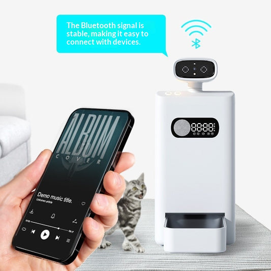 Smart Cat Automatic Feeder Dispenser With Camera Live Monitoring Stainless Steel Bowl AI App
