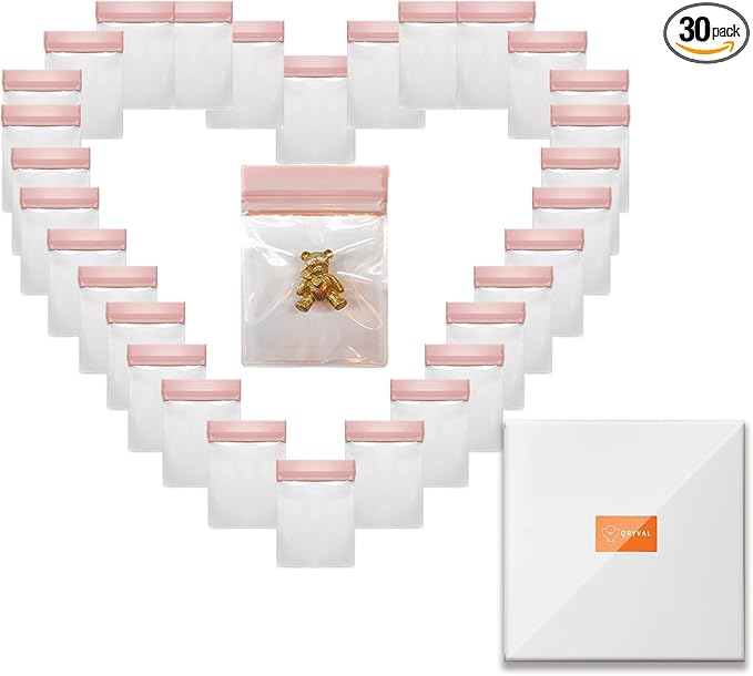 Qryval 30 PCS Clear Plastic EVA Anti Tarnish Jewelry Storage Bags, Zip Ziplock Jewelry Pouches for Selling & Gift, Little ...