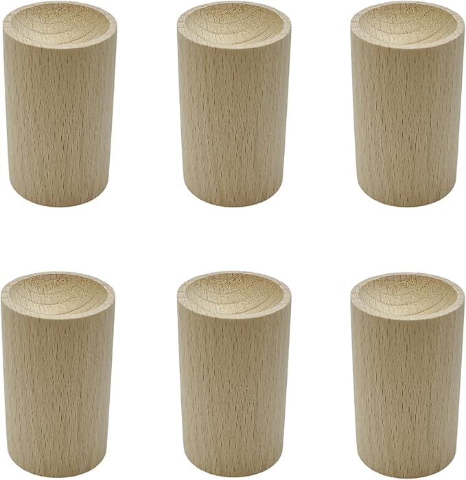 Yuqim 6 Pcs Wood Essential Oil Diffusers, Small Wood Fragrance DIffusers Wooden Aromatherapy Round Diffuser Car Oil Diffus...