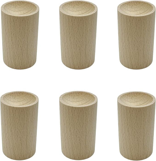Yuqim 6 Pcs Wood Essential Oil Diffusers, Small Wood Fragrance DIffusers Wooden Aromatherapy Round Diffuser Car Oil Diffus...