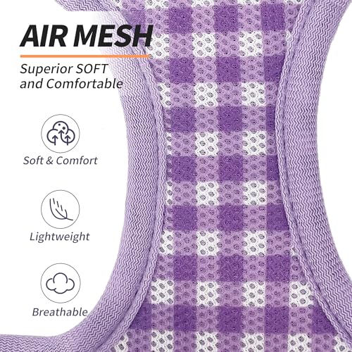 AIITLE Adjustable Dog Vest Harness Set – No-Pull Design, Plaid Print & Reflective Safety– Fits Poodles, Shih Tzus & Mediu...