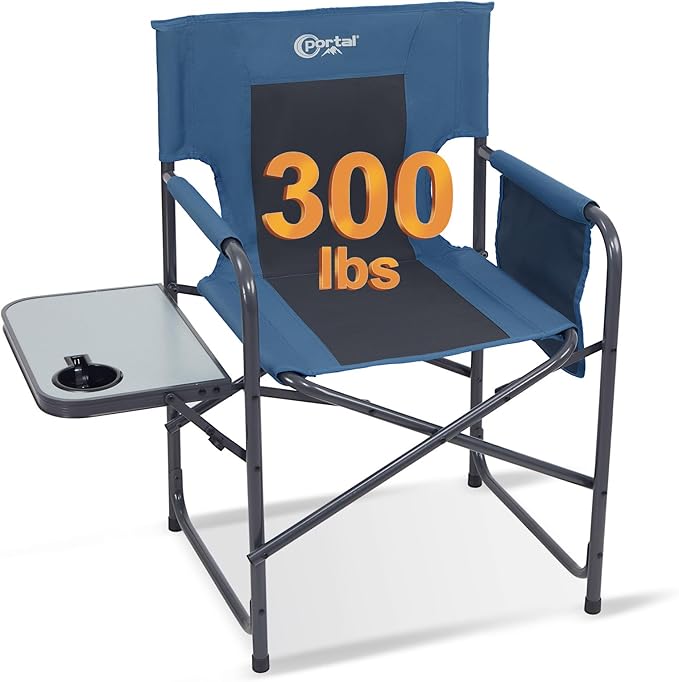 Portal Directors Chair Camping Chairs for Adults with Side Table Folding Lawn Chairs for Adults, Directors Chairs Foldable...
