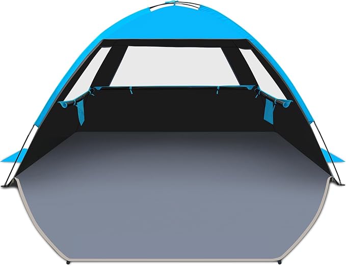 Gorich Beach Tent Sun Shelter for 3/4/6/8/10 Person with UPF 50＋ UV Protection, Lightweight & Easy Setup Beach Shade Canop...