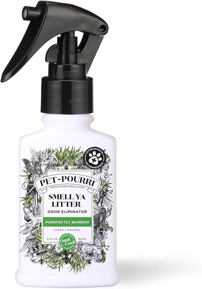 Pet-Pourri Smell Ya Litter Cat Litter Deodorizer Spray, Purrfectly Bamboo 3.4 Fl Oz, Up to 170 Uses, Pet Odor Remover with...