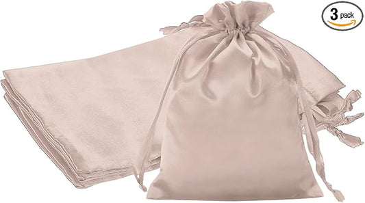 PATIKIL 6 x 8 Inch Satin Bags with Drawstring, 3 Pcs Silk Drawstring Gift Bags Wedding Favor Pouch for Jewelry Candy Chris...