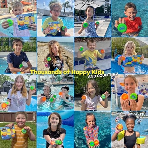 Soft Stone Skippers Game – Fun Pool Toys for Kids All Ages - 4 Pack Water Skipping Discs Set - Beach Games Easter Basket S...