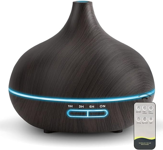 Diffusers for Essential Oils Large Room, 550ml Essential Oil Diffusers with Remote Control, Ultrasonic Oil Diffuser with T...