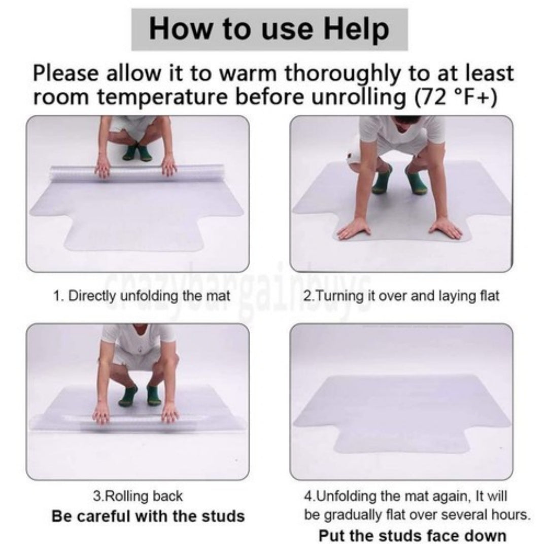 121x91 Chair Mat Carpet Floor Protectors PVC Home Office Room Computer Work Mats