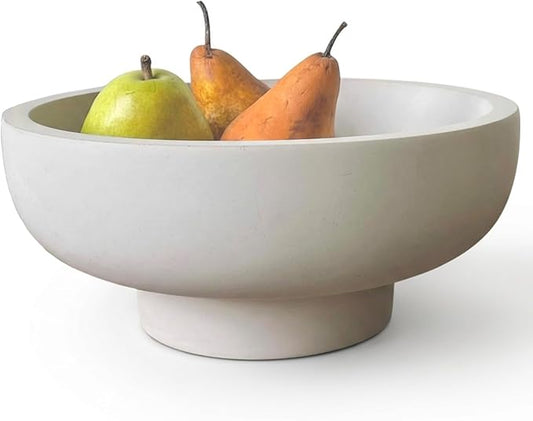 OAKOA Concrete Fruit Bowl for Kitchen Counter - Large Decorative Bowls for Home Decor - Modern Key Bowl for Entryway Table...
