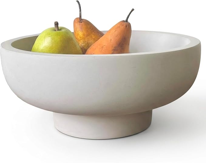 OAKOA Concrete Fruit Bowl for Kitchen Counter - Large Decorative Bowls for Home Decor - Modern Key Bowl for Entryway Table...