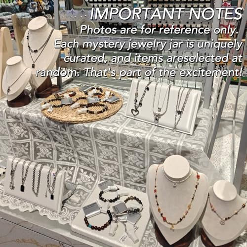 SMUOBT Mystery Jewelry Jar Bundle - 40-45 Piece Surprise Jewelry Box for Women,Gift Set (Necklace, Earrings, Rings,Kracele...