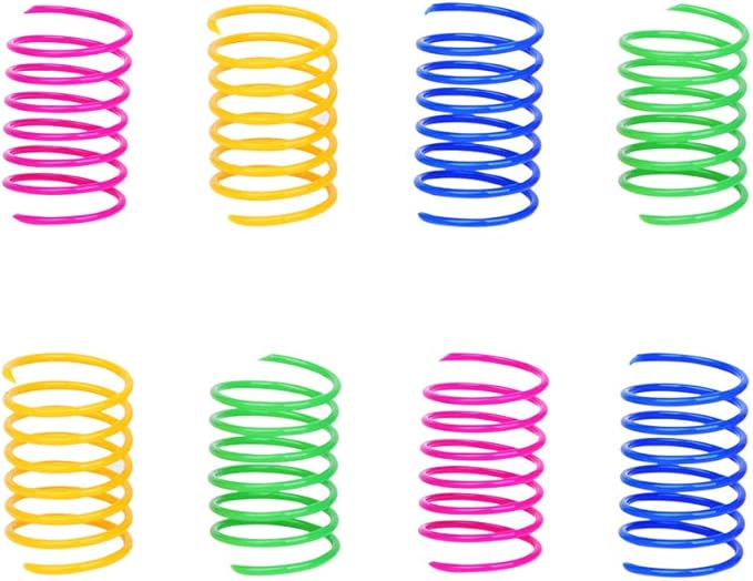 ISMARTEN Cat Spring Toy (60 Pack), Cat Kittens Toys Plastic Coil Spiral Springs for Swatting, Biting, Hunting, and Active ...