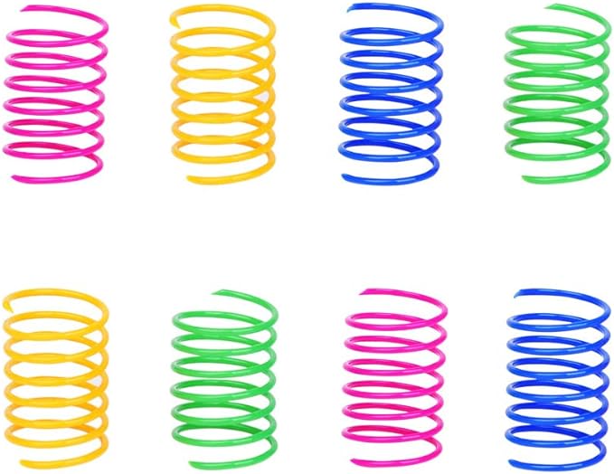 ISMARTEN Cat Spring Toy (60 Pack), Cat Kittens Toys Plastic Coil Spiral Springs for Swatting, Biting, Hunting, and Active ...