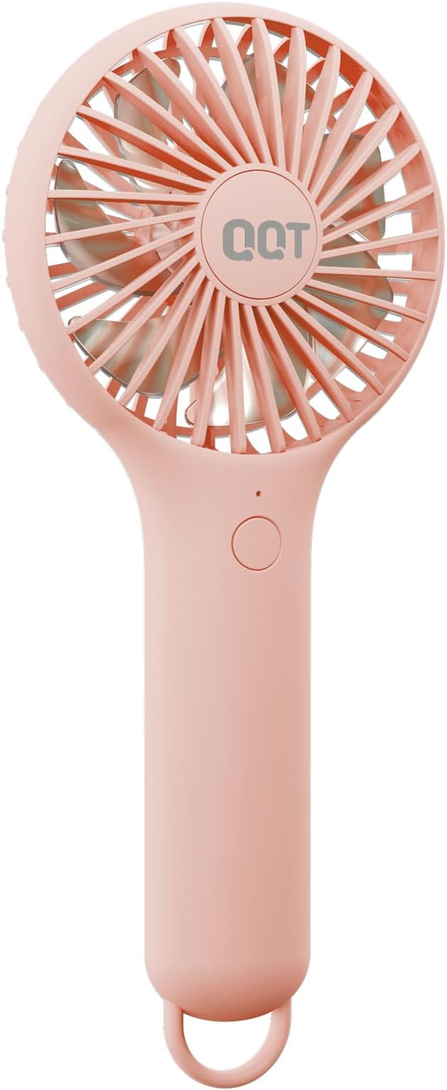 QQT Mini Handheld Fan, Small Personal Fan with 3 Speeds, Portable Battery Operated, USB Rechargeable Makeup Eyelash Dryer,...