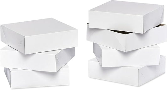 American Greetings Square White Gift Boxes with Lids, for Birthdays, Holidays and All Occasions, (6 Boxes, 9'' x 9'')